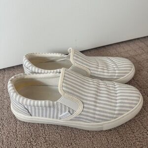 J. Crew Blue and White Striped Sneakers